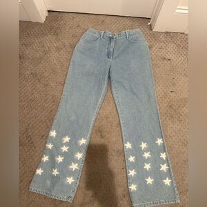 Vintage (y2K) John Baner Boot Cut Jeans Light Wash Stars Sz 12